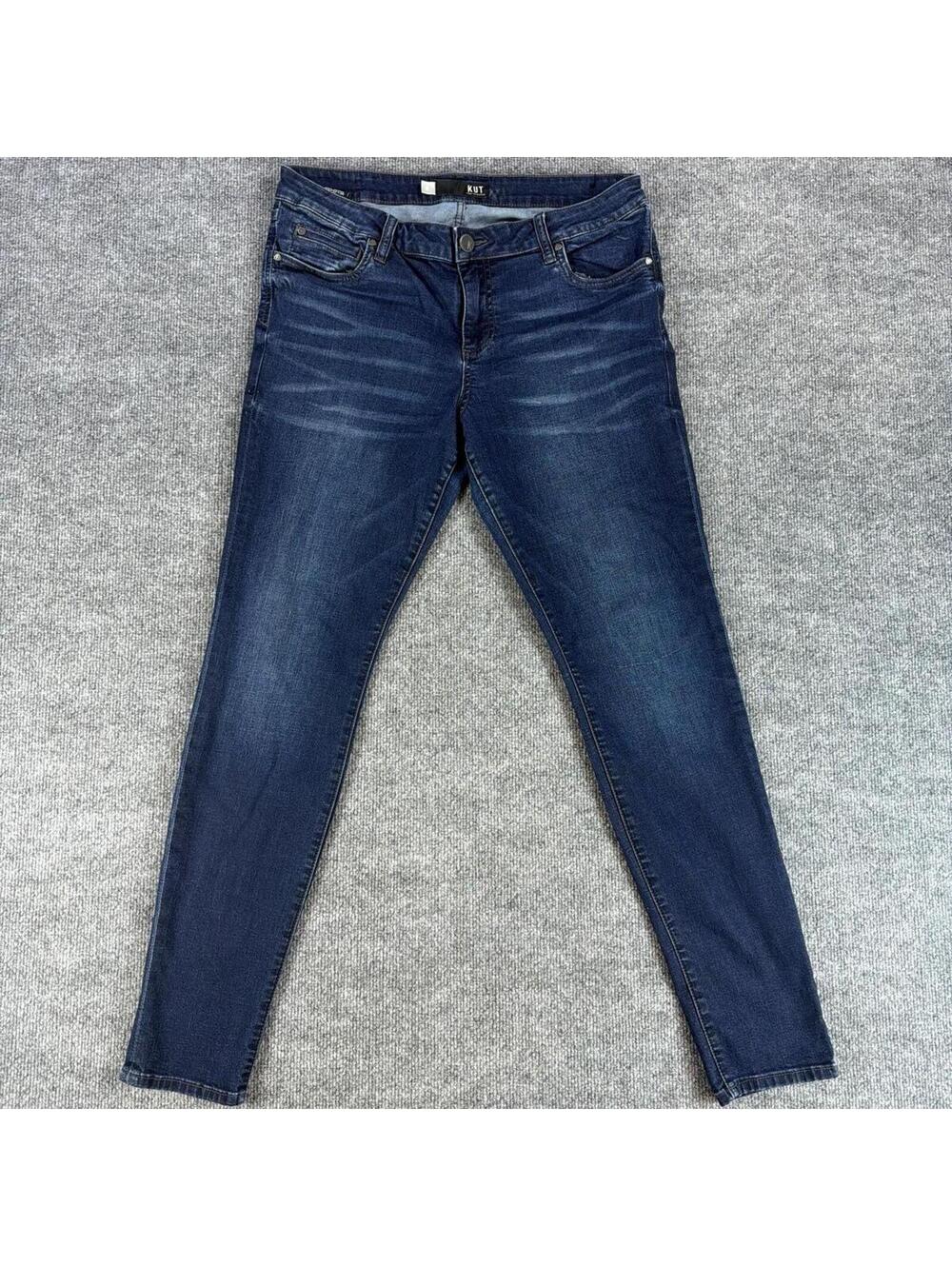 KUT From The Kloth Dark Blue Skinny Jeans Denim Sz 12 - Mid Rise, Casual